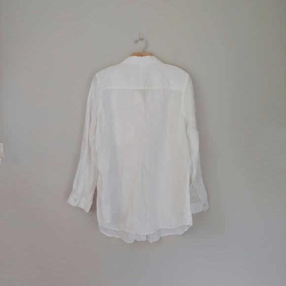 Diane Gilman Linen Button Down Shirt White Size Large - Picture 2 of 12